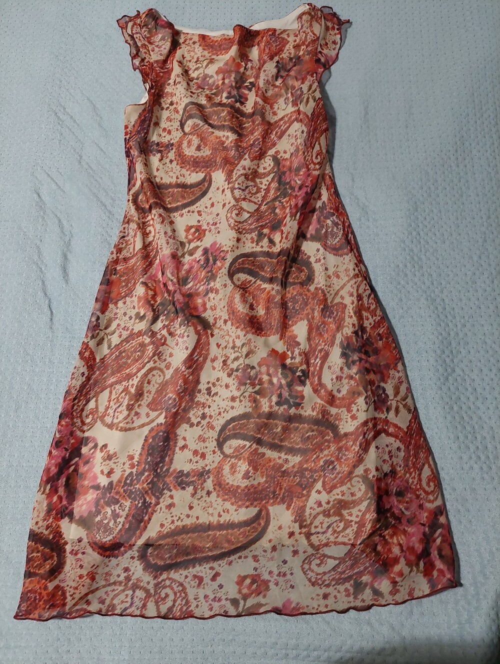 B. Smart Paisley Floral Maxi Dress - Cream & Rust